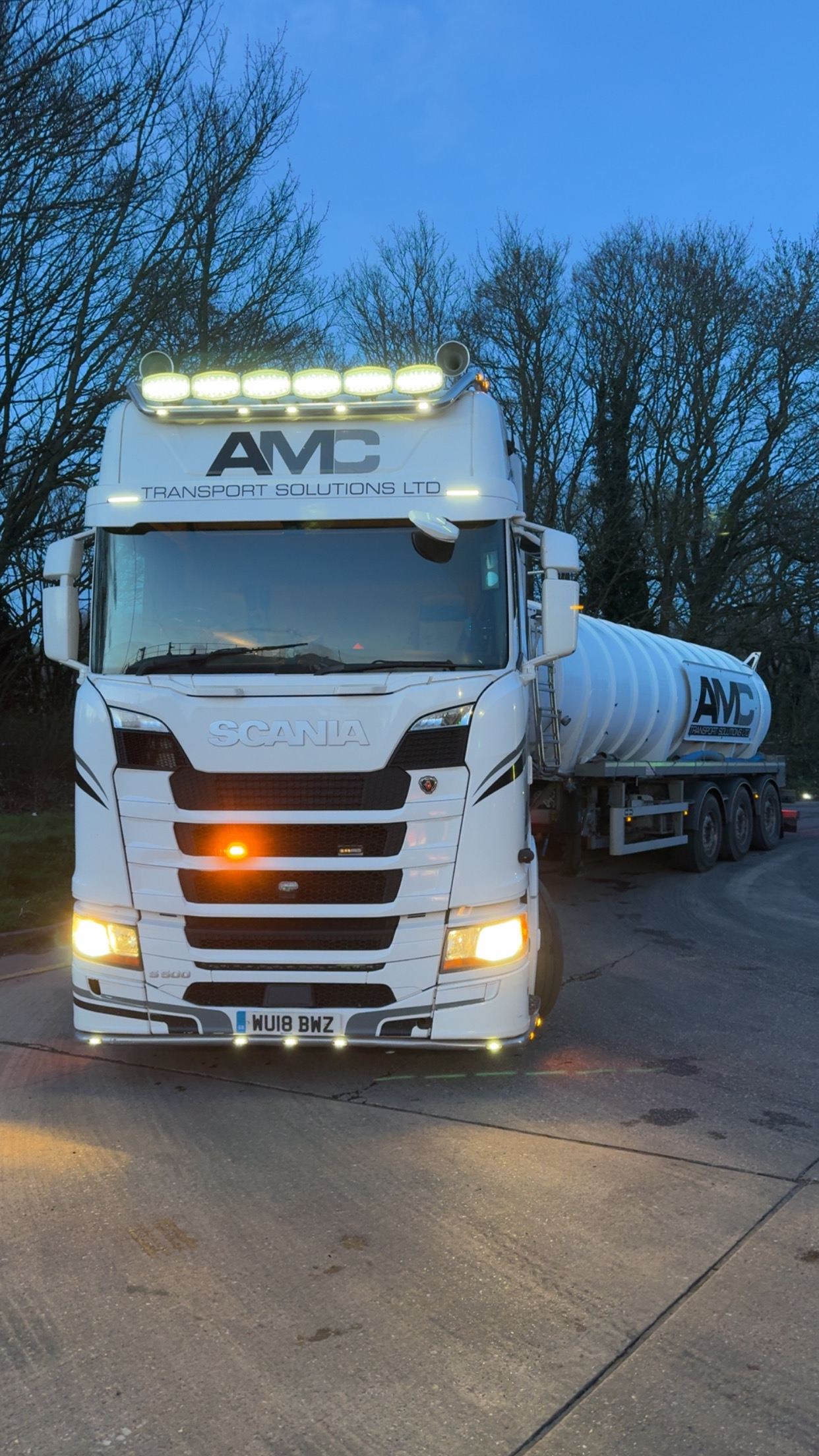AMC Scania truck on location