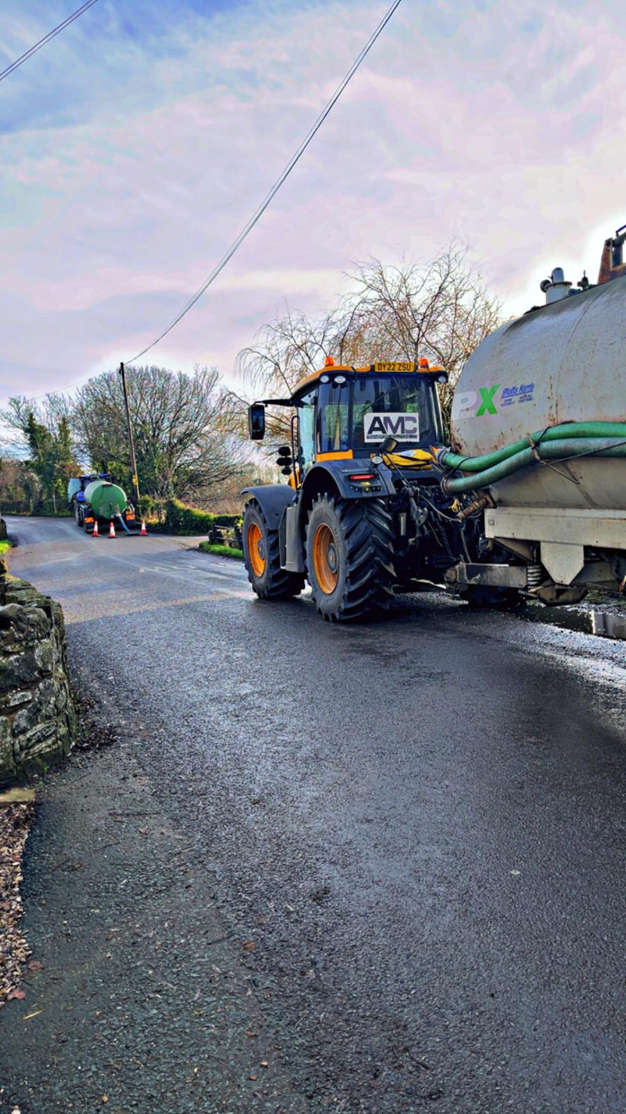 AMC tractor bowser unit on road with bowser